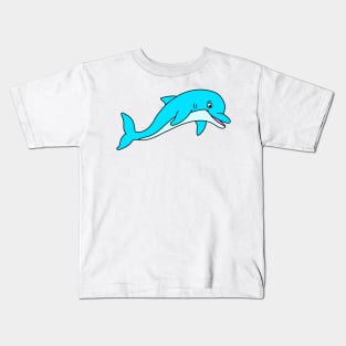 Cute Happy Animal Blue Dolphin Kids T-Shirt